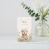 Woodland Otter Baby Shower Books for Baby Insert 名刺 (スタンド正面)