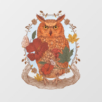 Woodland Owl Window Sticker ウィンドウサイン