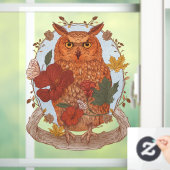 Woodland Owl Window Sticker ウィンドウサイン (ホーム)