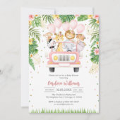 Woodland Party Animals Baby Shower Invitation 招待状 (正面)