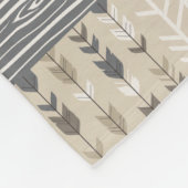 Woodland Patchwork毛布（タンとグレー） フリースブランケット (角)
