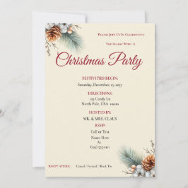 Woodland Pine & Berry Customizable Invitation 招待状