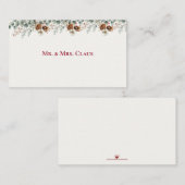 Woodland Pine & Cranberry  プレイスカード (正面/裏面)