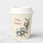 Woodland Pine & Cranberry Christmas Paper cup 紙コップ (裏面)