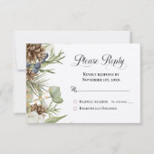 Woodland Pinecones素朴に返信RSVP (正面)