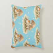 Woodland Robin & Mushroom Watercolor Pattern アクセントクッション (正面(垂直))