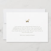 Woodland Sage Green Baby Shower Thank you Card サンキューカード (裏面)