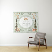 Woodland Sage Green Baby Shower Welcome タペストリー (インサイチュ(横))