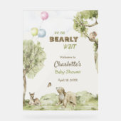 Woodland Scenery Bearly Wait Welcome Baby Shower アクリルサイン (正面)