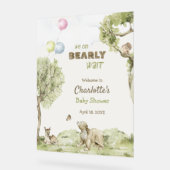Woodland Scenery Bearly Wait Welcome Baby Shower アクリルサイン (傾斜)