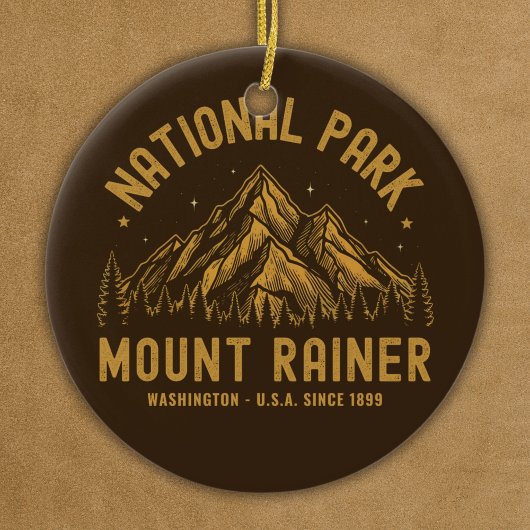 Woodland Scenery of Mount Rainier National Park セラミックオーナメント