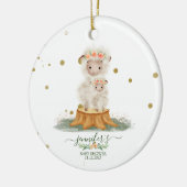 Woodland Sheep christmas baby shower セラミックオーナメント (左)