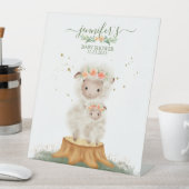 Woodland Sheep Lamb Farm Animal baby shower 台座サイン (インサイチュ)