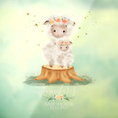 Woodland Sheep Lamb Farm Animals ウィンドウサイン (シート3)
