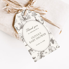 Woodland Sketch Allover Print Baby Shower ギフトタグ