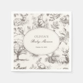 Woodland Sketch Allover Print Baby Shower スタンダードカクテルナプキン (正面)