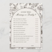 Woodland Sketched Guess Who Game Card 招待状 (正面)