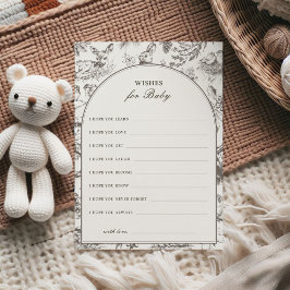 Woodland Sketched Wishes for Baby Card 招待状