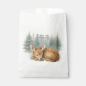 Woodland Sleeping Baby Deer Winter Baby Shower フェイバーバッグ (正面)