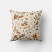 Woodland Squirrel & Acorn Fall Throw Pillow クッション (裏面)