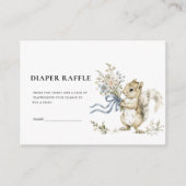 Woodland Squirrel Diaper Raffle Baby Shower Card エンクロージャーカード (正面)