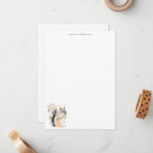Woodland Squirrel Nature Personalized Stationery ノートカード (正面/裏面インサイチュ)