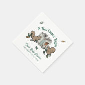 Woodland Storybook新しいチャプターが赤ちゃんシャワーを開始 スタンダードカクテルナプキン (角)