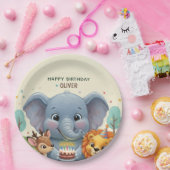 Woodland Storybook Animals 3rd Birthday ペーパープレート (パーティー)