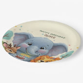 Woodland Storybook Animals 3rd Birthday ペーパープレート (アングル)