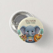 Woodland Storybook Animals 3rd Birthday Party 缶バッジ (正面&裏面)