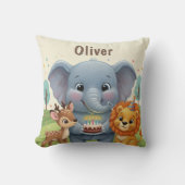 Woodland Storybook Animals Personalized Birthday クッション (正面)