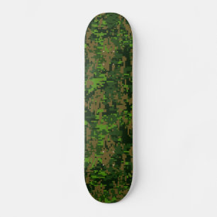 Woodland Style Digital Camouflage Accent Decor スケートボード