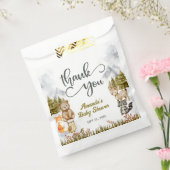 Woodland Thank You Forest Animals Baby Shower フェイバーバッグ (封をした状態)