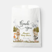 Woodland Thank You Forest Animals Baby Shower フェイバーバッグ (正面)
