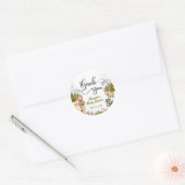 Woodland Thank You Forest Animals Baby Shower ラウンドシール (封筒)