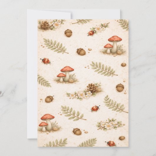 Woodland Theme Adorable Forest Animals Baby Shower 招待状 (裏面)