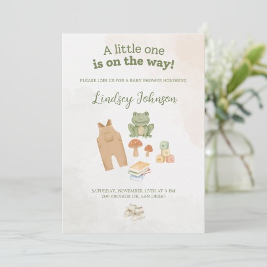 Woodland Theme Baby Shower 招待状 (スタンド正面)