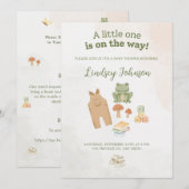 Woodland Theme Baby Shower 招待状 (正面/裏面)