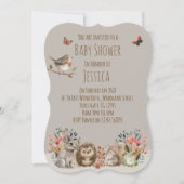 ~*Woodland Theme Neutral Baby Shower 招待状 (正面)