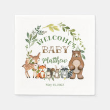 Woodland Themed Paper Party Napkins