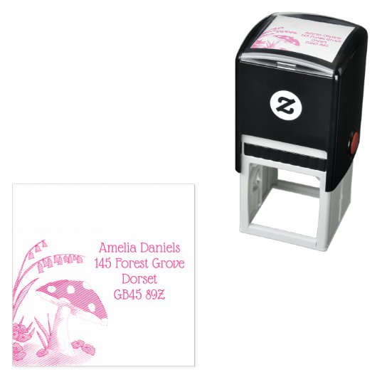 Woodland Toadstool Address セルフインキングスタンプ (インサイチュ)