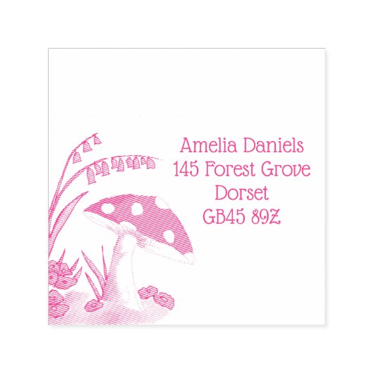 Woodland Toadstool Address セルフインキングスタンプ (デザイン)