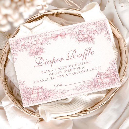 Woodland Toile Diapper Raffle エンクロージャーカード