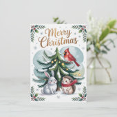 Woodland Tree Christmas Card シーズンカード (スタンド正面)
