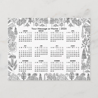 Woodland Trees 2026 Calendar Personalized ポストカード