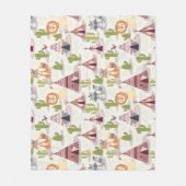 Woodland Tribal Native Americansシームレスパターン フリースブランケット (正面)