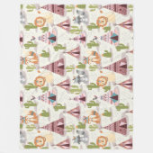 Woodland Tribal Native Americansシームレスパターン フリースブランケット (正面)