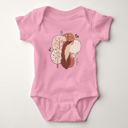 Woodland Tribal Native Americansシームレスパターン ベビーボディスーツ (正面)