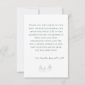 Woodland Watercolor Baby Shower サンキューカード (裏面)