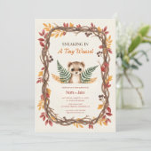 Woodland weasel baby shower 招待状 (スタンド正面)